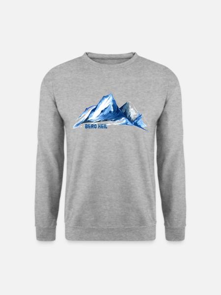 Gipfel Wandern BERG HEIL servus alpin Bergwandern - Unisex Pullover - Weißgrau meliert