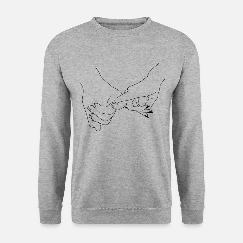 Main dans la main - amour - mains - Sweat-shirt Unisexe - gris chiné