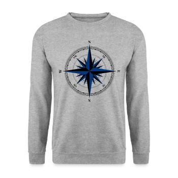 COMPASS WINDROSE T-SHIRT - Unisex Sweatshirt - salt & pepper - Front - Alina (178cm) & Michal (187cm)