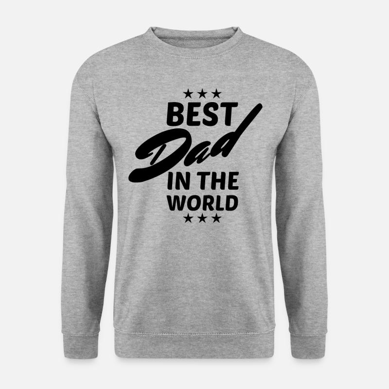 Best Dad in the World Black - Unisex Pullover - Weißgrau meliert