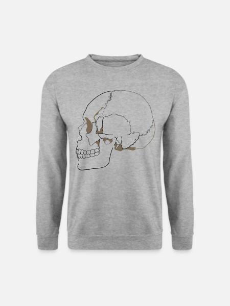 Skull - Unisex Pullover - Weißgrau meliert