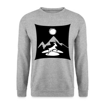 high alps ibex mountain ibex symbol - Unisex Sweatshirt - salt & pepper - Front - Alina (178cm) & Michal (187cm)