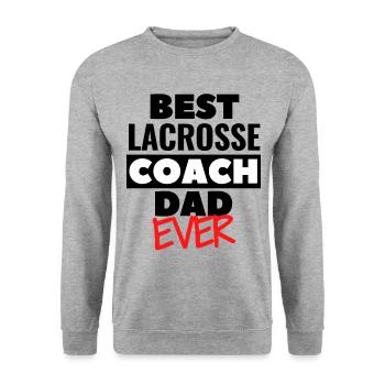 Bester Lacrosse Coach Dad aller Zeiten. - Unisex Pullover - Weißgrau meliert - Vorne - Alina (178cm) & Michal (187cm)
