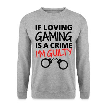 Wenn die Liebe zum Spielen ein Verbrechen ist. Ich bin schuldig. - Unisex Pullover - Weißgrau meliert - Vorne - Alina (178cm) & Michal (187cm)