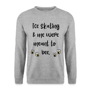 Ice skating & me were meant to bee - Unisex Sweatshirt - salt & pepper - Front - Alina (178cm) & Michal (187cm)