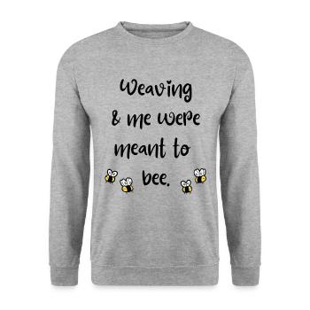 Weben & Ich waren dazu bestimmt, Bienen zu sein - Unisex Pullover - Weißgrau meliert - Vorne - Alina (178cm) & Michal (187cm)