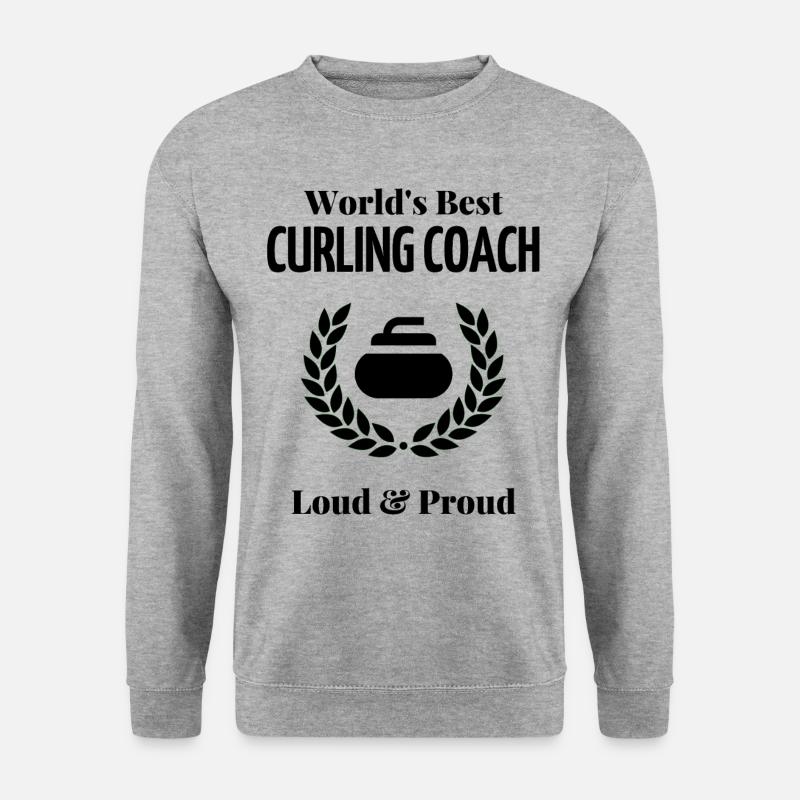 Der beste Curling-Trainer der Welt. - Unisex Pullover - Weißgrau meliert