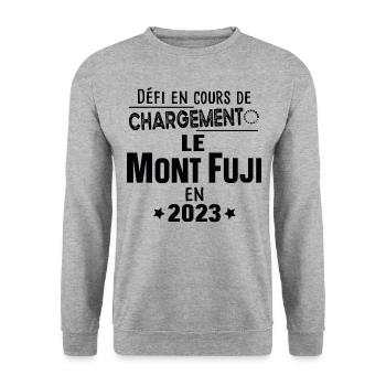 2023 Mont Fuji Japon Montagne Asie - Sweat-shirt Unisexe - gris chiné - Devant - Alina (178cm) & Michal (187cm)