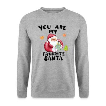 You are my favorite Santa - Unisex Sweatshirt - salt & pepper - Front - Alina (178cm) & Michal (187cm)