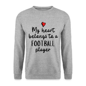 Mon cœur appartient à un joueur de football. - Sweat-shirt Unisexe - gris chiné - Devant - Alina (178cm) & Michal (187cm)