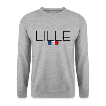 LILLE FRANCE HOLIDAY SUMMER PARTY (b) - Unisex Sweatshirt - salt & pepper - Front - Alina (178cm) & Michal (187cm)