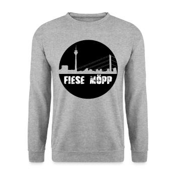 düsseldorf,skyline,kreis,fiese möpp - Unisex Pullover - Weißgrau meliert - Vorne - Alina (178cm) & Michal (187cm)