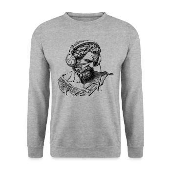 Mighty Zeus: T-shirt for street fashion gurus - Unisex Sweatshirt - salt & pepper - Front - Alina (178cm) & Michal (187cm)