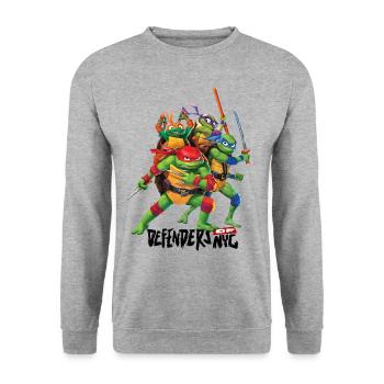 TMNT Mutant Mayhem All Turtles - Unisex Sweatshirt - salt & pepper - Front - Alina (178cm) & Michal (187cm)