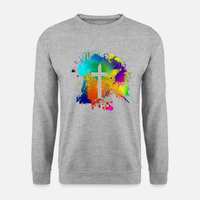 La Croix de Jésus-Christ - Sweat-shirt Unisexe - gris chiné
