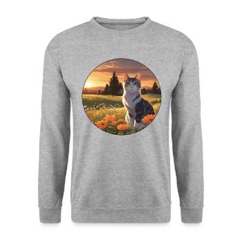 Coucher de soleil - Sweat-shirt Unisexe - gris chiné - Devant - Alina (178cm) & Michal (187cm)