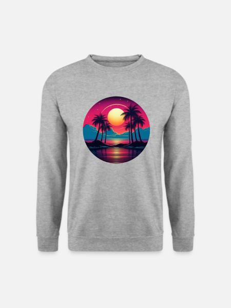 Vintage Sunset Graphic 70s Retrowave Synthwave - Unisex Sweatshirt - salt & pepper