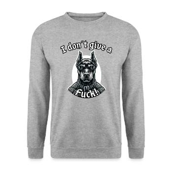 I don´t give a Fuck! - Unisex Pullover - Weißgrau meliert - Vorne - Alina (178cm) & Michal (187cm)