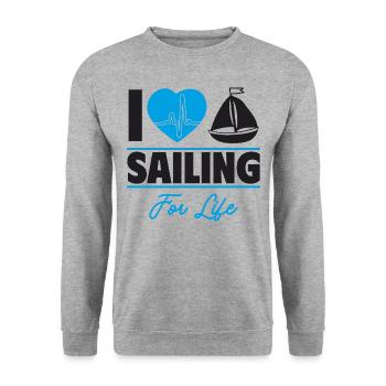 Sailing is my life,gift idea - Unisex Sweatshirt - salt & pepper - Front - Alina (178cm) & Michal (187cm)