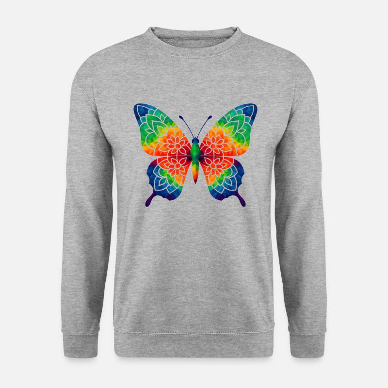WPAP Style Animals - Butterfly - Unisex Sweatshirt - salt & pepper