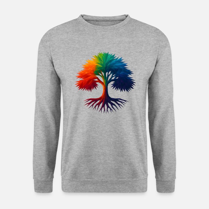 WPAP Stil - Eibe - Unisex Pullover - Weißgrau meliert