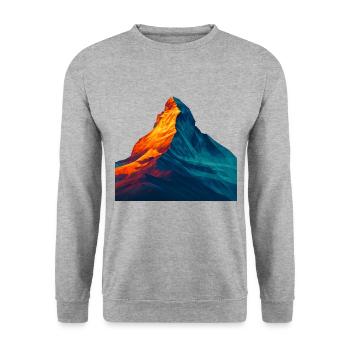 WPAP Style - Matterhorn, Mountain Switzerland - Unisex Sweatshirt - salt & pepper - Front - Alina (178cm) & Michal (187cm)