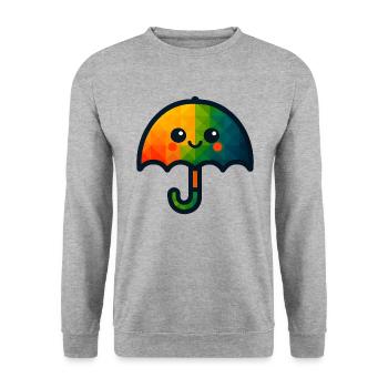 WPAP Polygon Kawaii Style Toy Umbrella - Unisex Sweatshirt - salt & pepper - Front - Alina (178cm) & Michal (187cm)