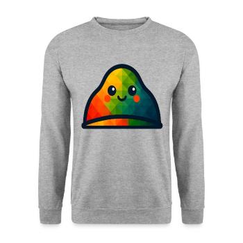 WPAP Polygon Kawaii Stil Baby Spielzeug Mütze - Unisex Pullover - Weißgrau meliert - Vorne - Alina (178cm) & Michal (187cm)