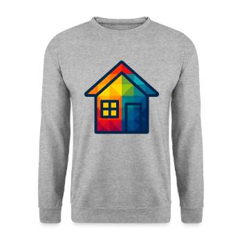WPAP Polygon Maison jouet pour bébé de style kawaii - Sweat-shirt Unisexe - gris chiné - Devant - Alina (178cm) & Michal (187cm)