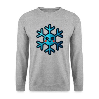 WPAP Polygon Kawaii Style Toy Snowflake - Unisex Sweatshirt - salt & pepper - Front - Alina (178cm) & Michal (187cm)