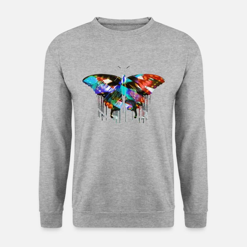 schmetterling,angelwings,Flügel,engel,graffiti - Unisex Pullover - Weißgrau meliert