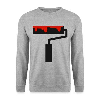 Pinsel Malen Streichen Maler und Lackierer - Unisex Pullover - Weißgrau meliert - Vorne - Alina (178cm) & Michal (187cm)