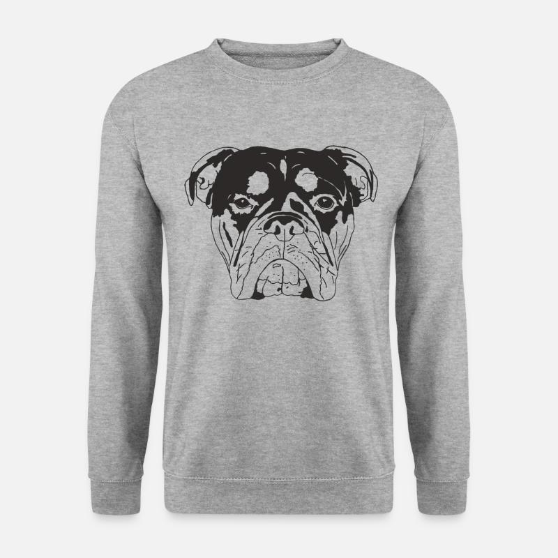 Old English Bulldog - Unisex Pullover - Weißgrau meliert