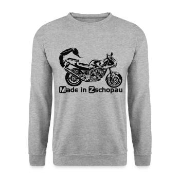 MZ Skorpion Sport - Unisex Pullover - Weißgrau meliert - Vorne - Alina (178cm) & Michal (187cm)