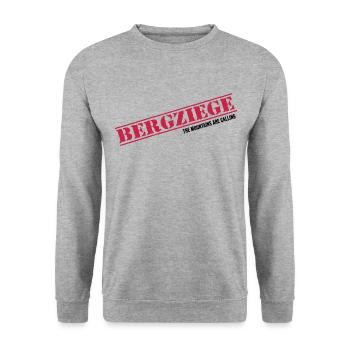 bergziege servus alpin bergwandern bergtags - Unisex Pullover - Weißgrau meliert - Vorne - Alina (178cm) & Michal (187cm)