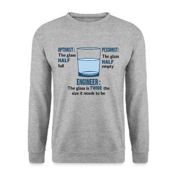 Ingénieur verre - Sweat-shirt Unisexe - gris chiné - Devant - Alina (178cm) & Michal (187cm)