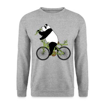 Cyclisme Vélo Panda Bambo Vélo - Sweat-shirt Unisexe - gris chiné - Devant - Alina (178cm) & Michal (187cm)