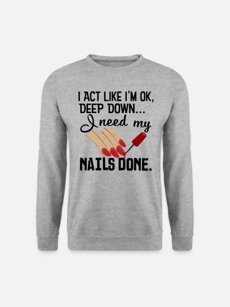 Ongles - Sweat-shirt Unisexe - gris chiné