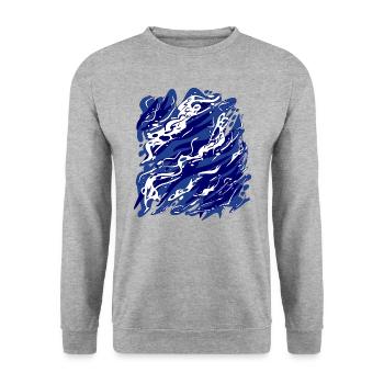 Saving the Ocean - Unisex Sweatshirt - salt & pepper - Front - Alina (178cm) & Michal (187cm)