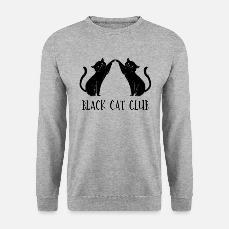 Black Cat Club - Unisex Pullover - Weißgrau meliert