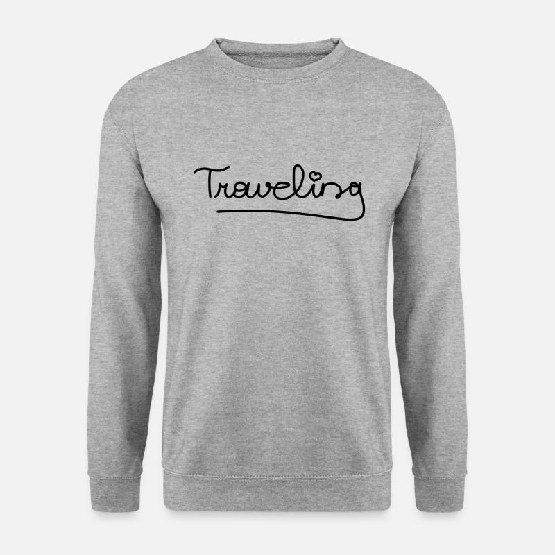 Traveling <3 - Unisex Pullover - Weißgrau meliert