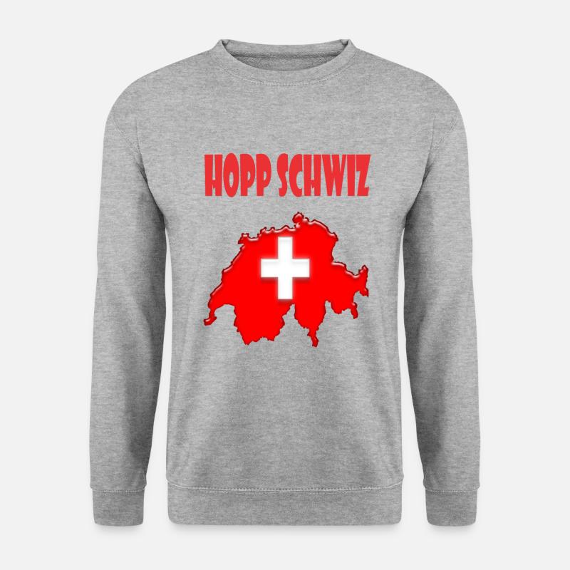 Schweiz Design - Unisex Pullover - Weißgrau meliert