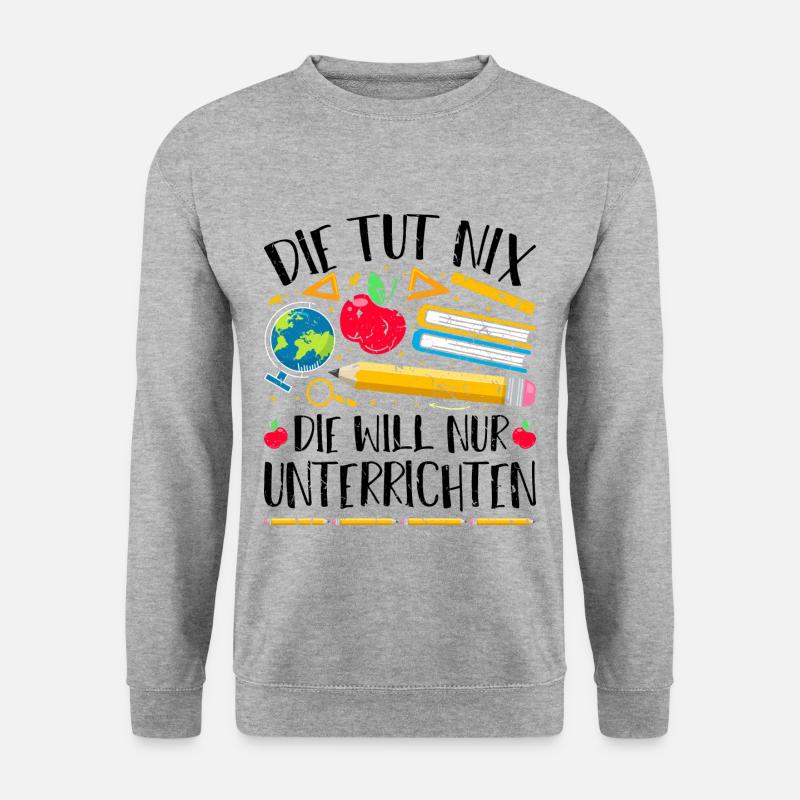 Lustiges Lehrerin - Unisex Pullover - Weißgrau meliert