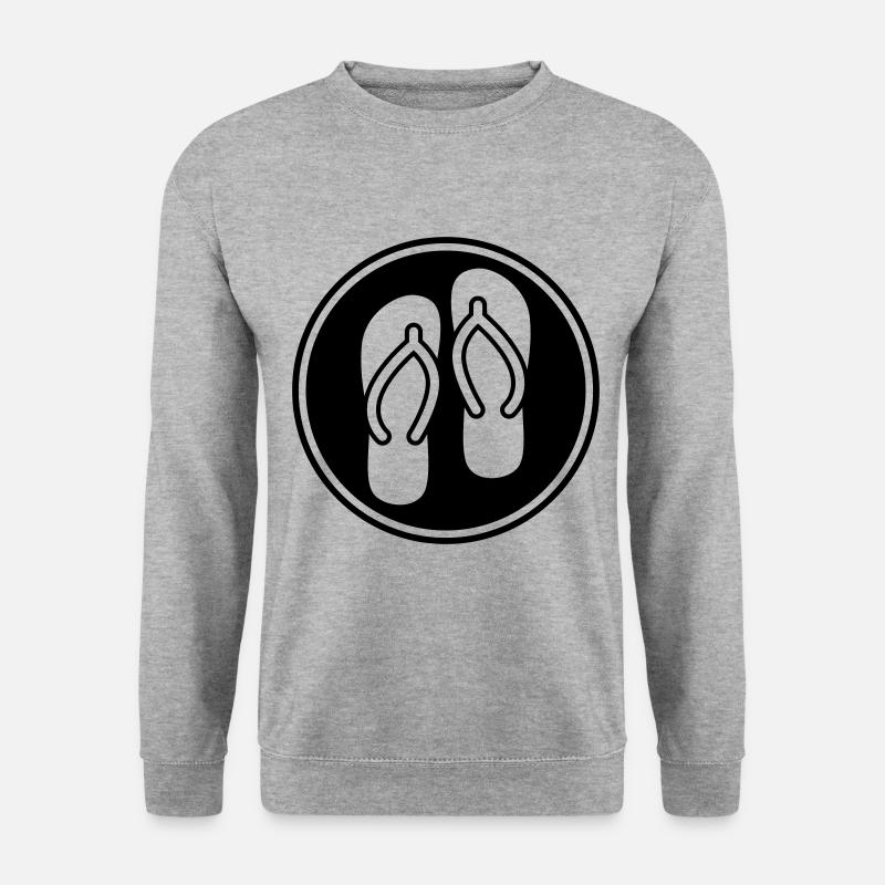 Badelatschen icon - Unisex Pullover - Weißgrau meliert