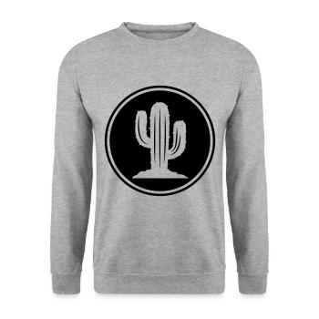 Cactus symbol - Unisex Sweatshirt - salt & pepper - Front - Alina (178cm) & Michal (187cm)