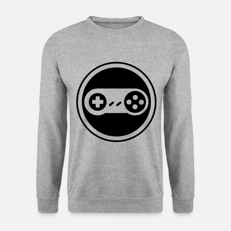 Gamepad Symbol Gamer - Unisex Pullover - Weißgrau meliert