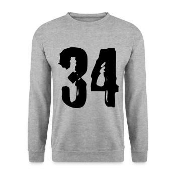 Maillot à 34 numéros - Sweat-shirt Unisexe - gris chiné - Devant - Alina (178cm) & Michal (187cm)
