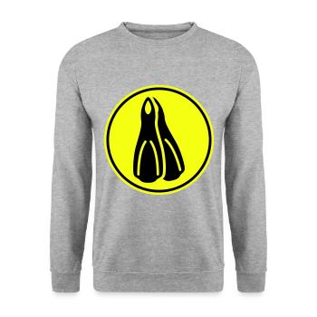 Diving fin circle - Unisex Sweatshirt - salt & pepper - Front - Alina (178cm) & Michal (187cm)