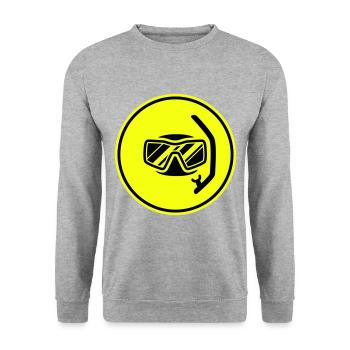 Taucherbrille kreis icon - Unisex Pullover - Weißgrau meliert - Vorne - Alina (178cm) & Michal (187cm)