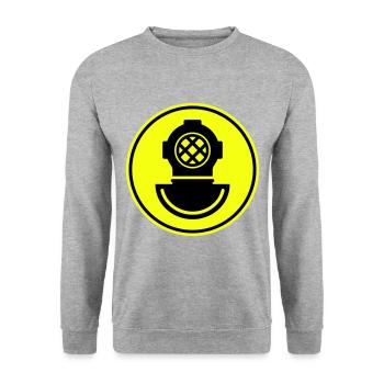 Diver helmet apnea - Unisex Sweatshirt - salt & pepper - Front - Alina (178cm) & Michal (187cm)